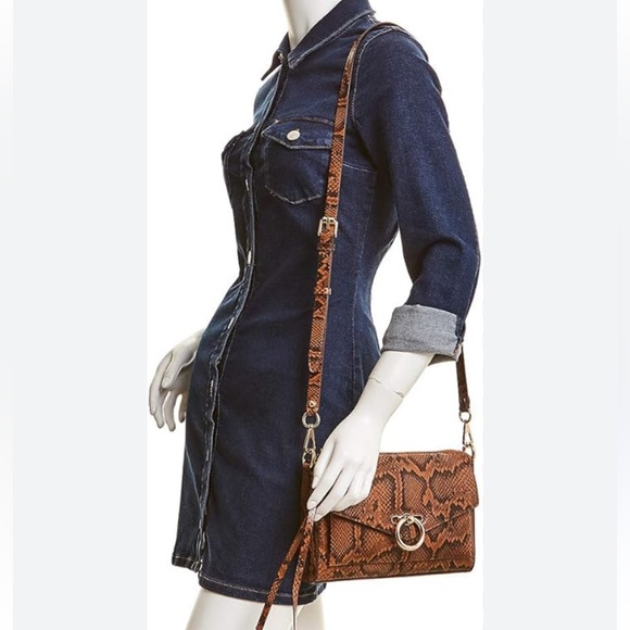 Rebecca Minkoff Snake Skin Mac Equestrian Crossbody Purse - Picture 2 of 11